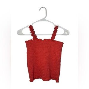Art Class Red Smocked Tank Top